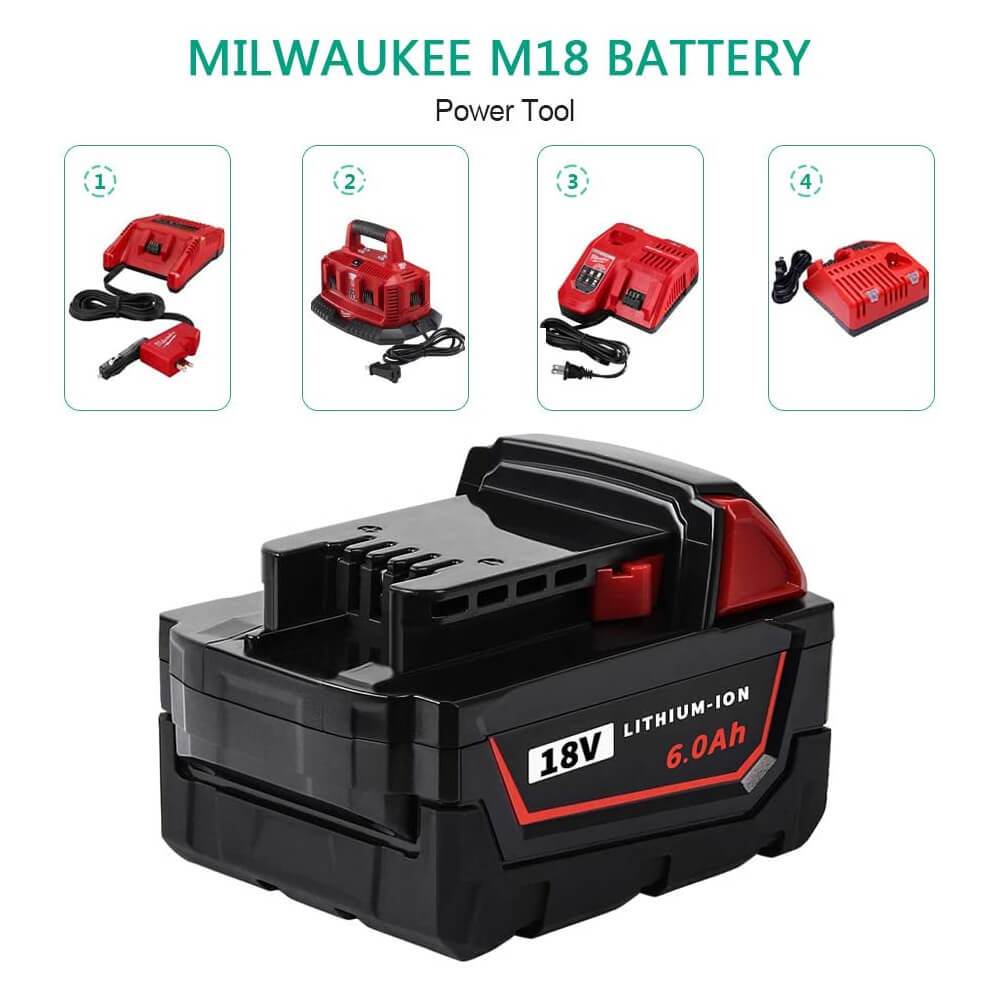 6.0Ah For Milwaukee M18 Battery | 18V 48-11-1852 48-11-1850 Li-ion XC Battery 8 Pack