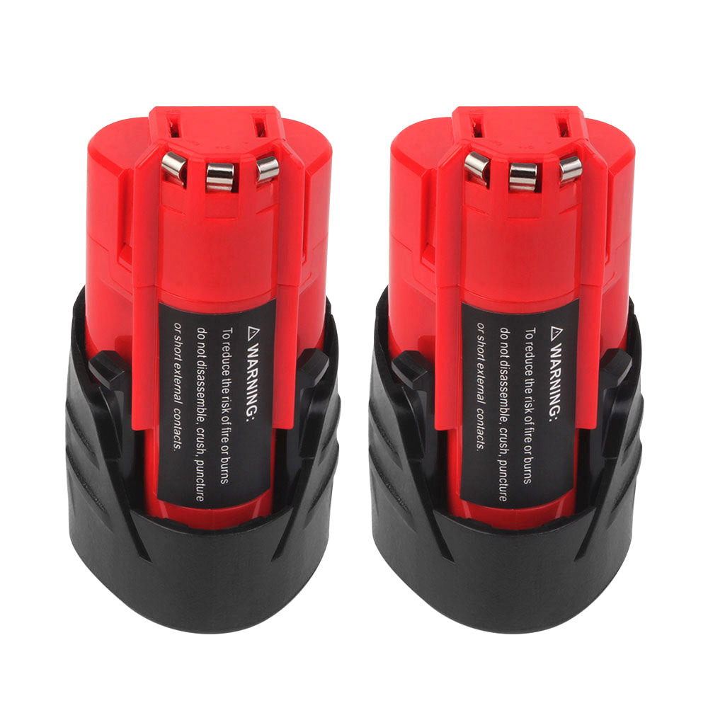 For 12V Milwaukee Battery Replacement | M12B 3500mah Li-ion Battery(with an LED indicator) 2 Pack