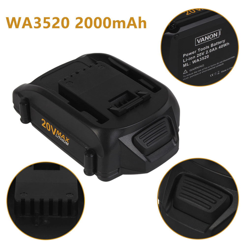 For 20V Worx Battery Replacement | WA3520 3.0Ah Li-ion Battery