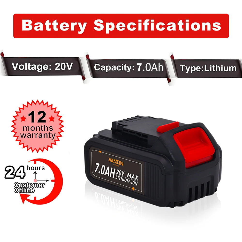 For DCB205 20V MAX XR Battery Replacement | DCB203 7.0ah Li-ion Battery 2 Pack