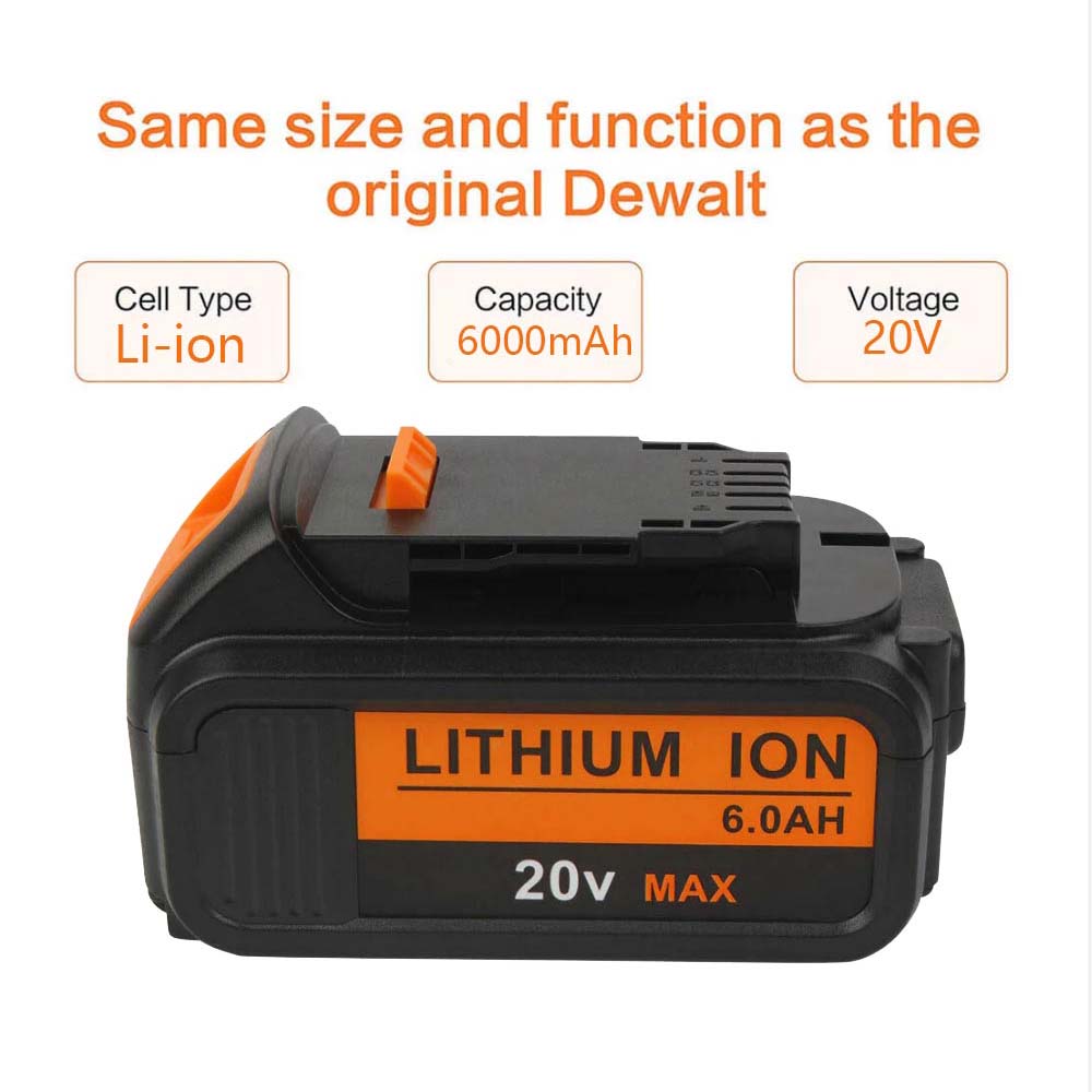 For Dewalt 20V 6.0Ah Battery Replacement | Max XR Li-ion 2-Pack