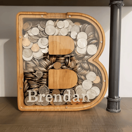Personalized  Money Box With Name - Custom Piggy Banks - Wood Piggy Bank - Childrens Money Box - Wooden Money Box