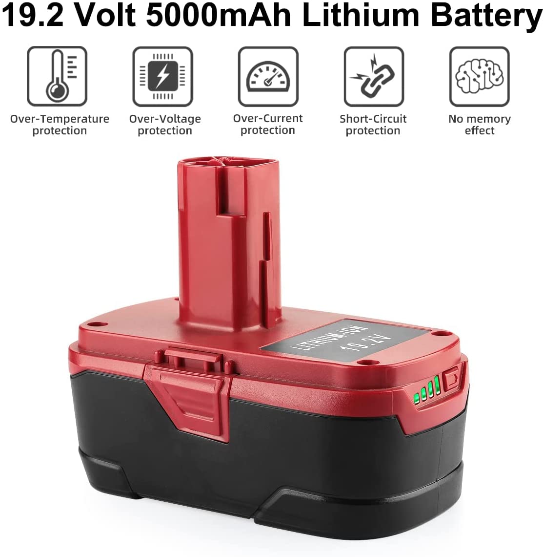 For Craftsman 19.2V C3 4.0Ah Battery Replacement 2-PACK With C3 19.2V LITHIUM-ION & NI-CD charger