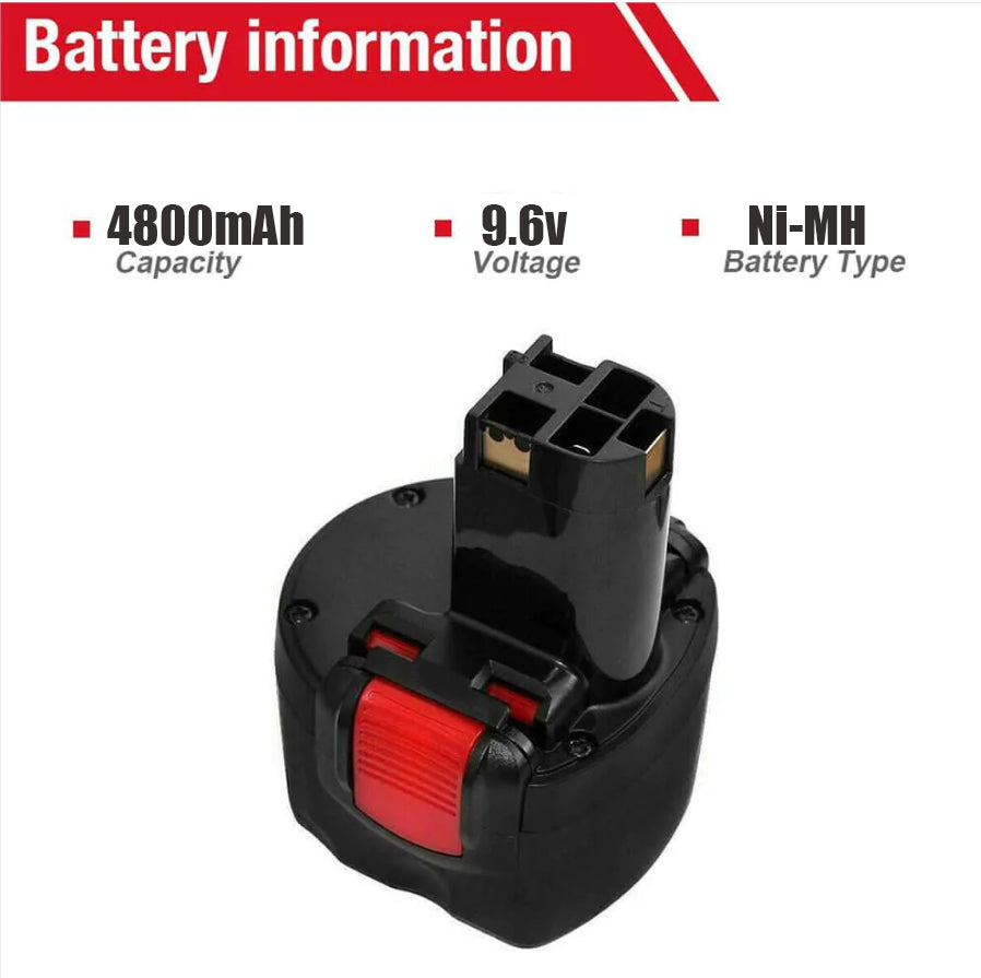 For BOSCH 9.6V Battery Replacement | BAT048 4.8Ah Ni-MH Battery