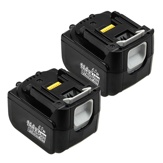 6.0Ah For Makita 14.4V BL1460B BL1440B BL1430B Battery Replacement | Li-ion Battery With LED 2 Pack