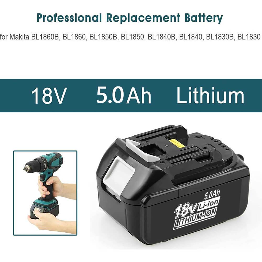 For 18V Makita 5.0Ah Battery Replacement | BL1815 BL1830 BL1850 5.0Ah Li-ion Battery 3 Pack