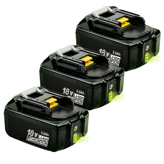 For 18V Makita 5.0Ah Battery Replacement With LED | BL1850B BL1860B Li-ion Battery 3 Pack