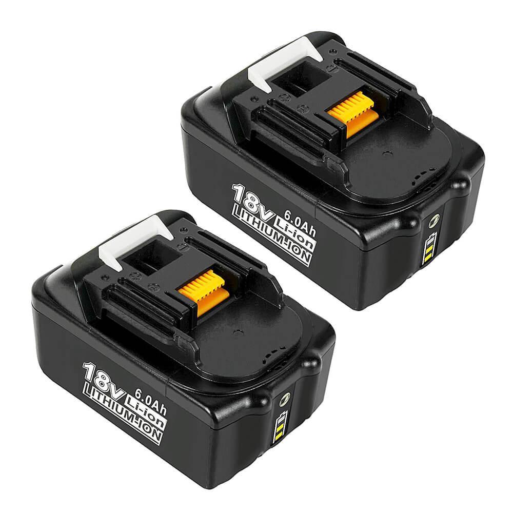TURPOW 2 Packs 6.5 Ah Replace for Makita 18V Battery & Double Rapid Charger  Combo, Compatible with BL1815 BL1830 BL1840 BL1850 BL1860 for Makita