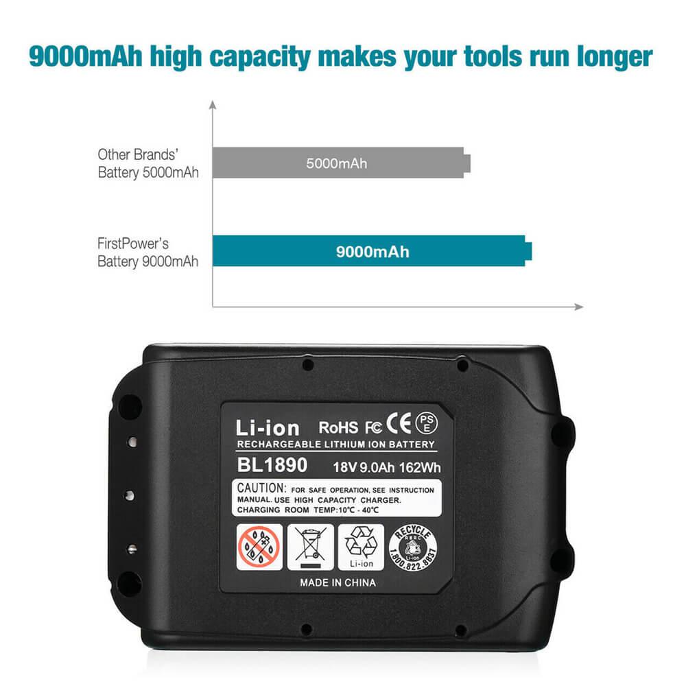 Upgrade 9.0Ah For Makita 18V BL1890B LXT Lithium Battery Replacement | BL1860B BL1850B BL1830B With  LED Indicator