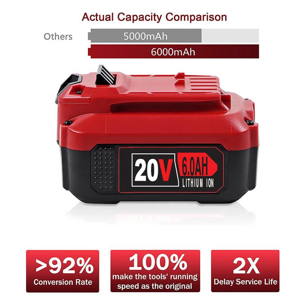 For Craftsman 20V Battery Replaceemnt | CMCB202 CMCB206 6000mAh Li-ion battery