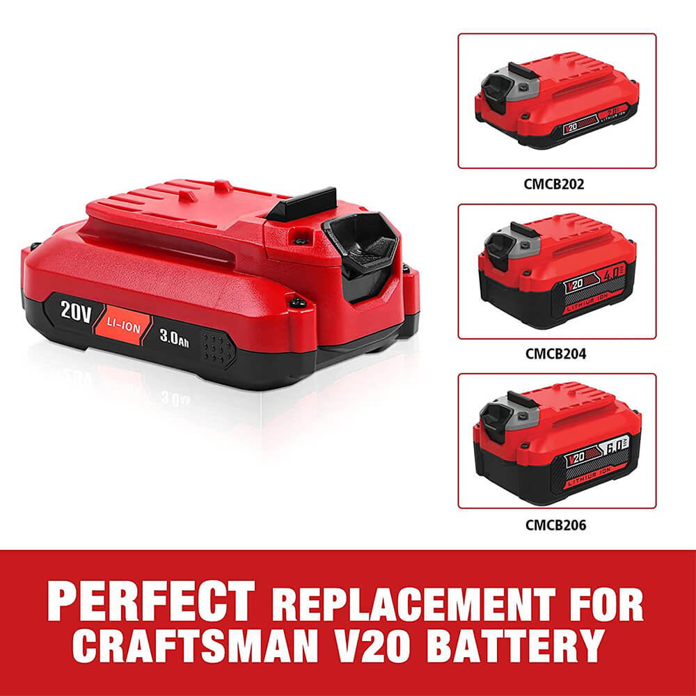 For Craftsman 20V Battery Replaceemnt | CMCB204 CMCB201 CMCB202 3.0Ah Battery Replacement