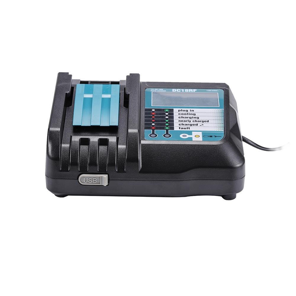 For Makita 18V 6.0Ah Battery Replacement | BL1860B BL1850 Li-ion Battery 2 Pack With 14.4V-18V  Rapid Battery Charger for Makita DC18RF/RC