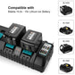 For Makita 18V Battery Replacement | BL1850B 5.0Ah Li-ion Battery 2 Pack With  4-Port  DC18SF Fast Charger For Makita 14.4V-18V