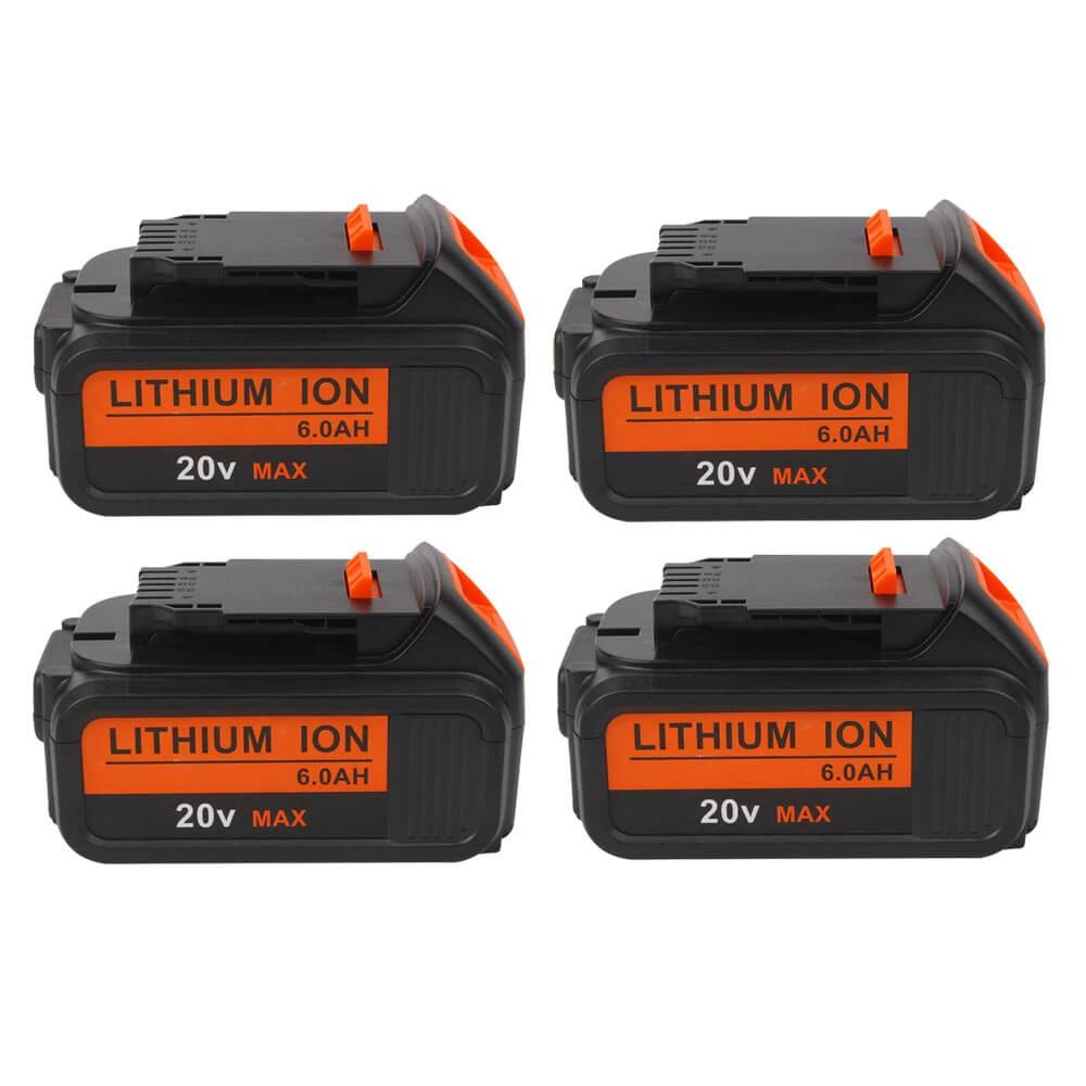 For Dewalt 20V 6.0Ah Battery Replacement | Max XR Li-ion 4-Pack