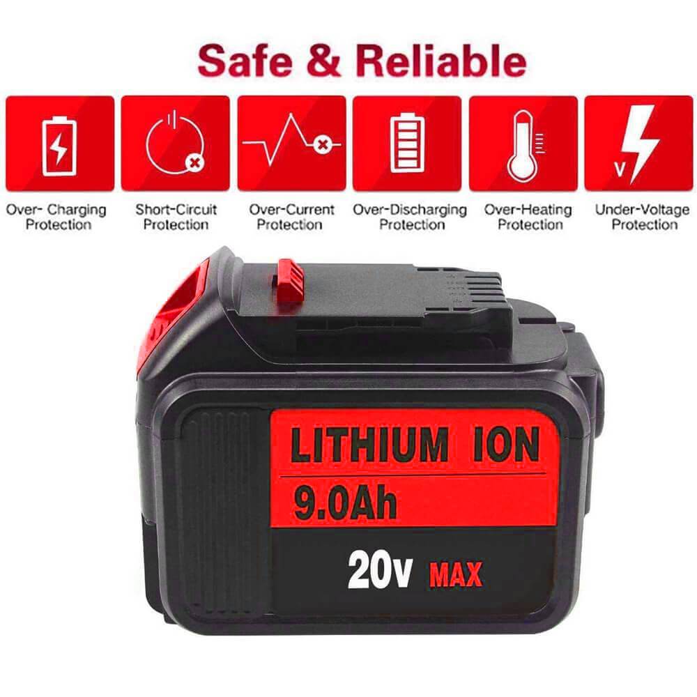 For Dewalt 20V 9.0 Ah Battery Replacement | DCB205 DCB203Lithium Battery 2 Pack