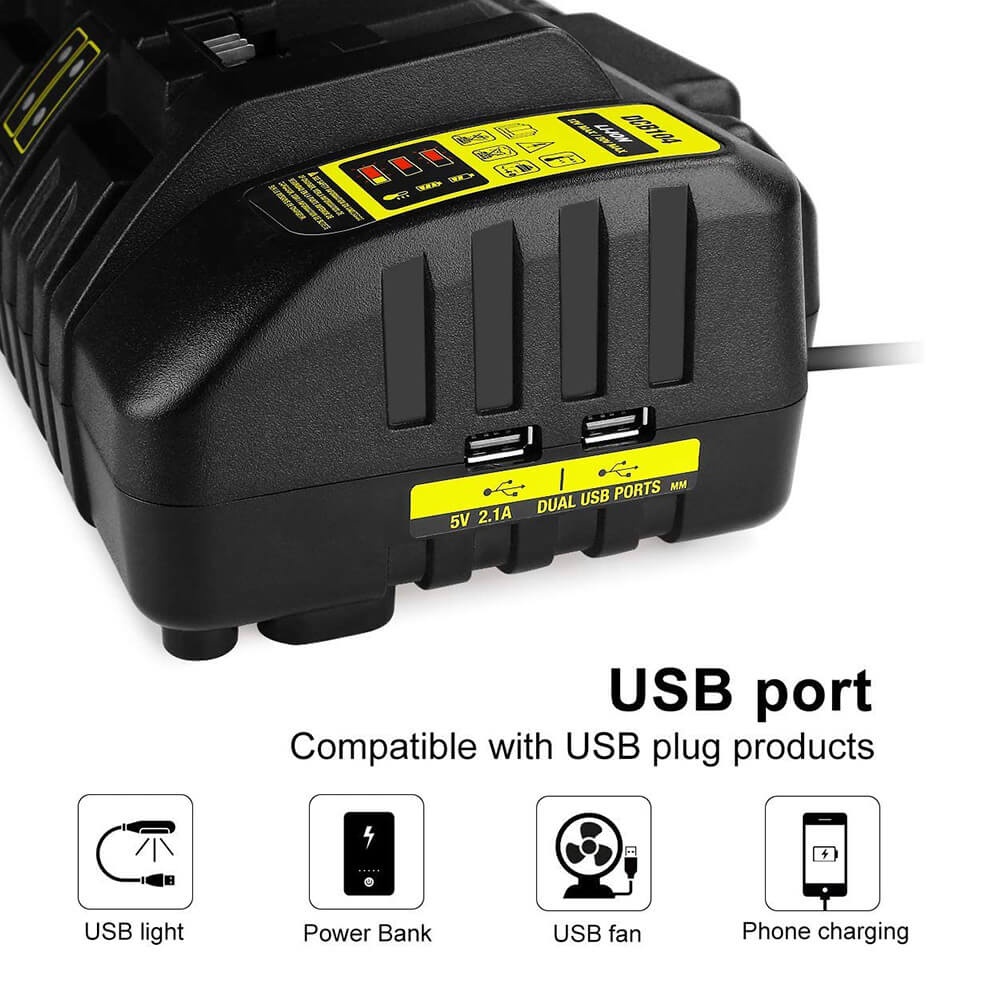 Fast Charger For DCB104 12-20V MAX DCB102 DCB204 | 4 Ports Li-ion Charger