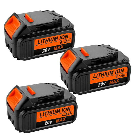 6.5Ah For Dewalt 20V lithium ion battery Replacement | DCB200 DCB206 Battery 3 Pack