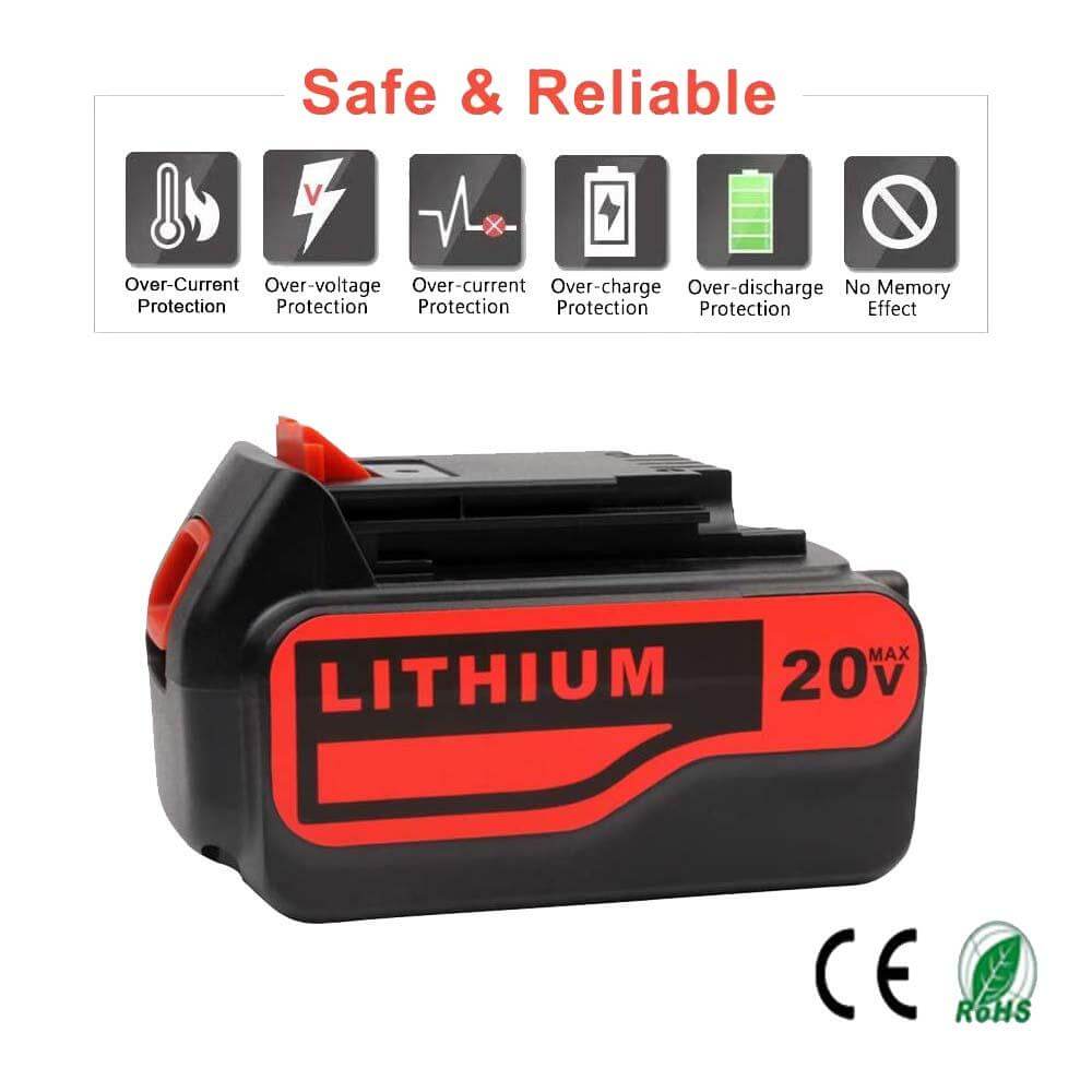 For Black and Decker 20V Lithium Battery 6.0Ah | LB2X4020 Battery 3 Pack