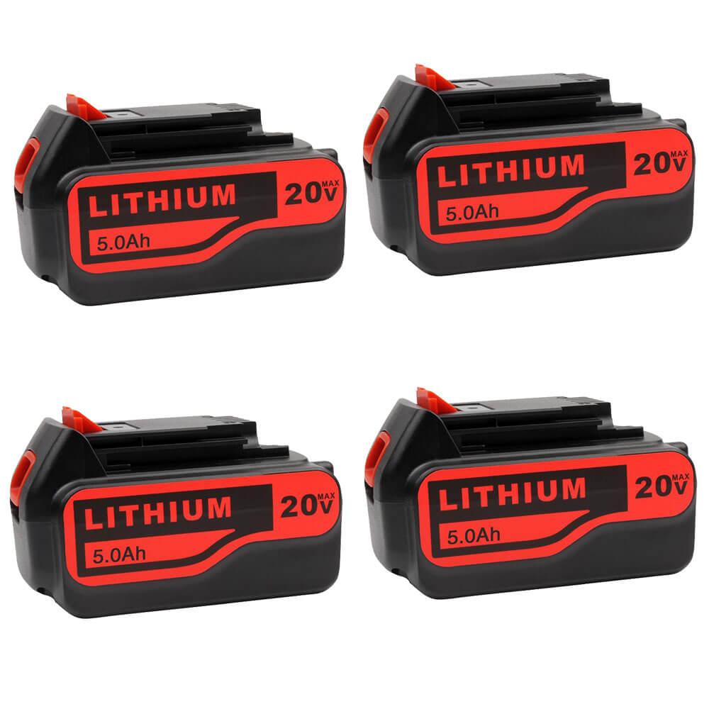 For Black & Decker 20 Volt Battery Replacement | LB2X4020 5.0Ah Battery 4 Pack
