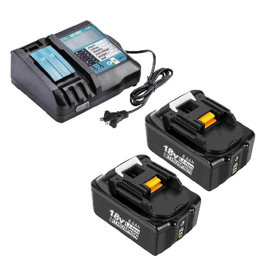For Makita 18V 6.0Ah Battery Replacement | BL1860B BL1850 Li-ion Battery 2 Pack With 14.4V-18V  Rapid Battery Charger for Makita DC18RF/RC