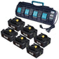 6.5Ah For Makita 18V Battery Replacement | BL1850B BL1860B Li-ion Battery 6 Pack With  4-Port  DC18SF Fast Charger
