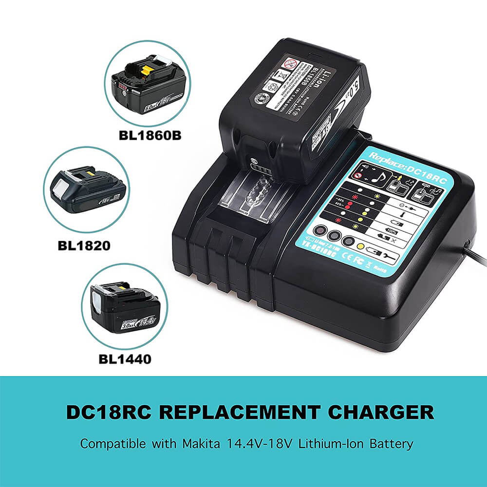 For Makita 18V BL1830 BL1840 BL1850 4.0Ah Battery Replacement 4-PACK With Charger For Makita DC18RC 3A 14.4V-18V