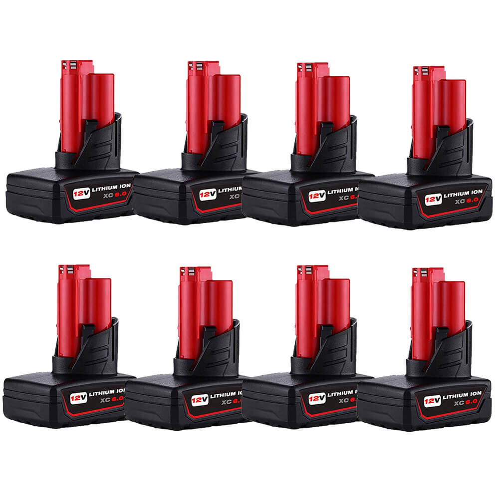 For Milwaukee M12 XC 6.0Ah Battery Replacement | Li-ion Battery 8 Pack