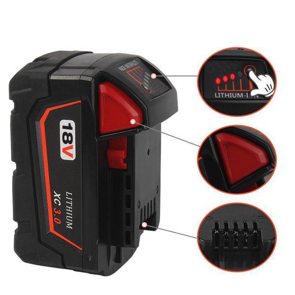 For Milwaukee M18 Battery Replacement | For Milwaukee 18V 3.0Ah Li-Ion Battery 6 Pack