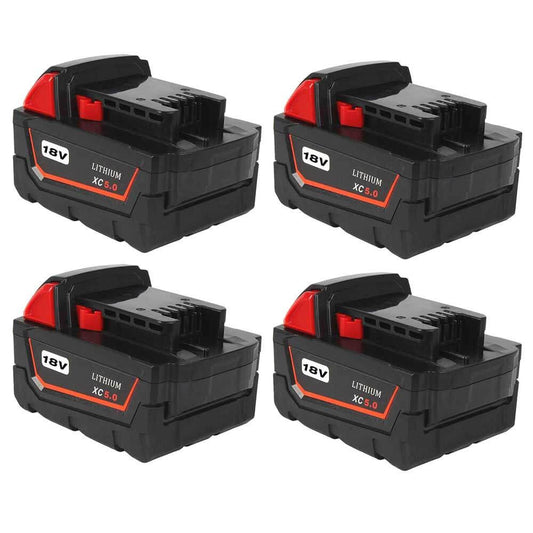 For Milwaukee M18 battery XC 5.0Ah  | 18V Li-ion Battery 4 Pack