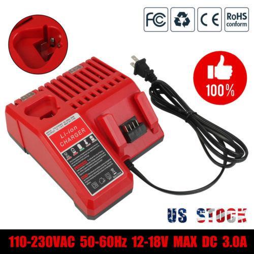 For Milwukee M12 XC Battery Replacement 4 Pack With Rapid Charger For Milwaukee M12 M18 Battery