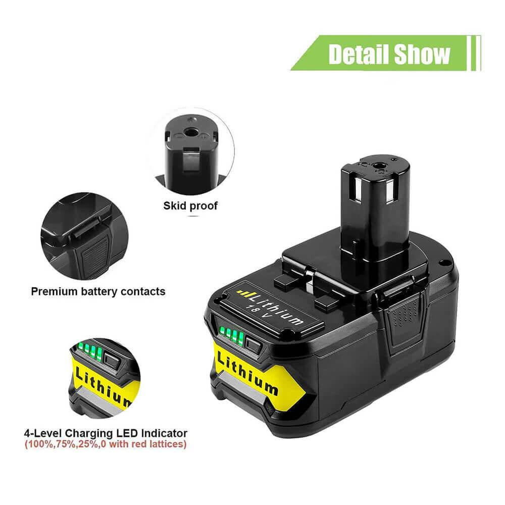 For Ryobi 18V P108 4.0Ah ONE PLUS Battery Replacement | Li-ion Battery 2 Pack