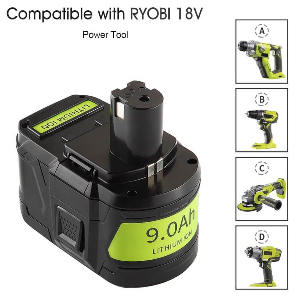 9.0Ah For Ryobi 18V Battery Replacement | One Plus P108 P107 Li-ion 3 Pack