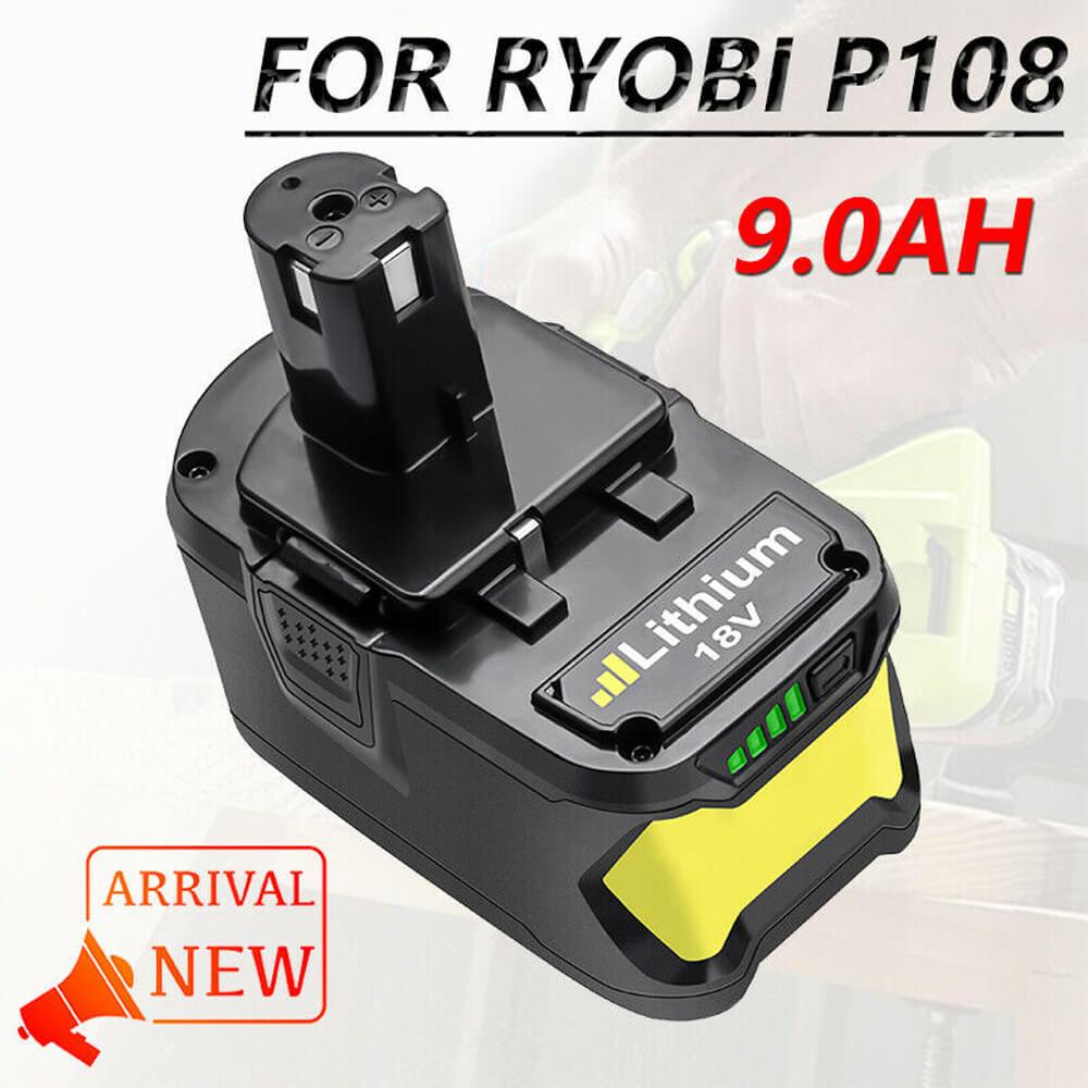 9000mAh For Ryobi 18V Battery Replacement | One Plus P108 P107 P108 P103 P104 Li-ion High Capacity Battery