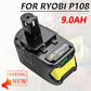 For 18V Ryobi 9.0Ah Battery Replacement | One+ P108 P107 Li-ion 4 Pack