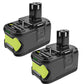 For 18V Ryobi 9Ah Battery Replacement | One Plus P108 P107 Li-ion 2 Pack