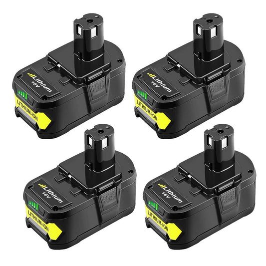 For Ryobi 18V 5.0Ah P108 One Plus Lithium Battery Replacement 4 Pack