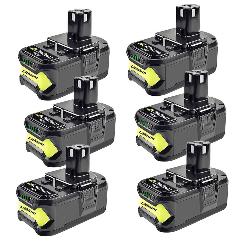 For Ryobi 18V P108 6.0Ah ONE PLUS Battery Replacement | Li-ion High Capacity Battery 6 Pack