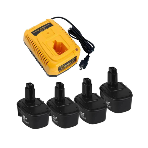 For DC9091 14.4V Battery Replacement | DE9091 DW9094 Dw9091 4.6Ah 4 Pack With DC9310 Battery Charger For Dewalt 7.2V-18V XRP Ni-Cd & Ni-Mh Battery